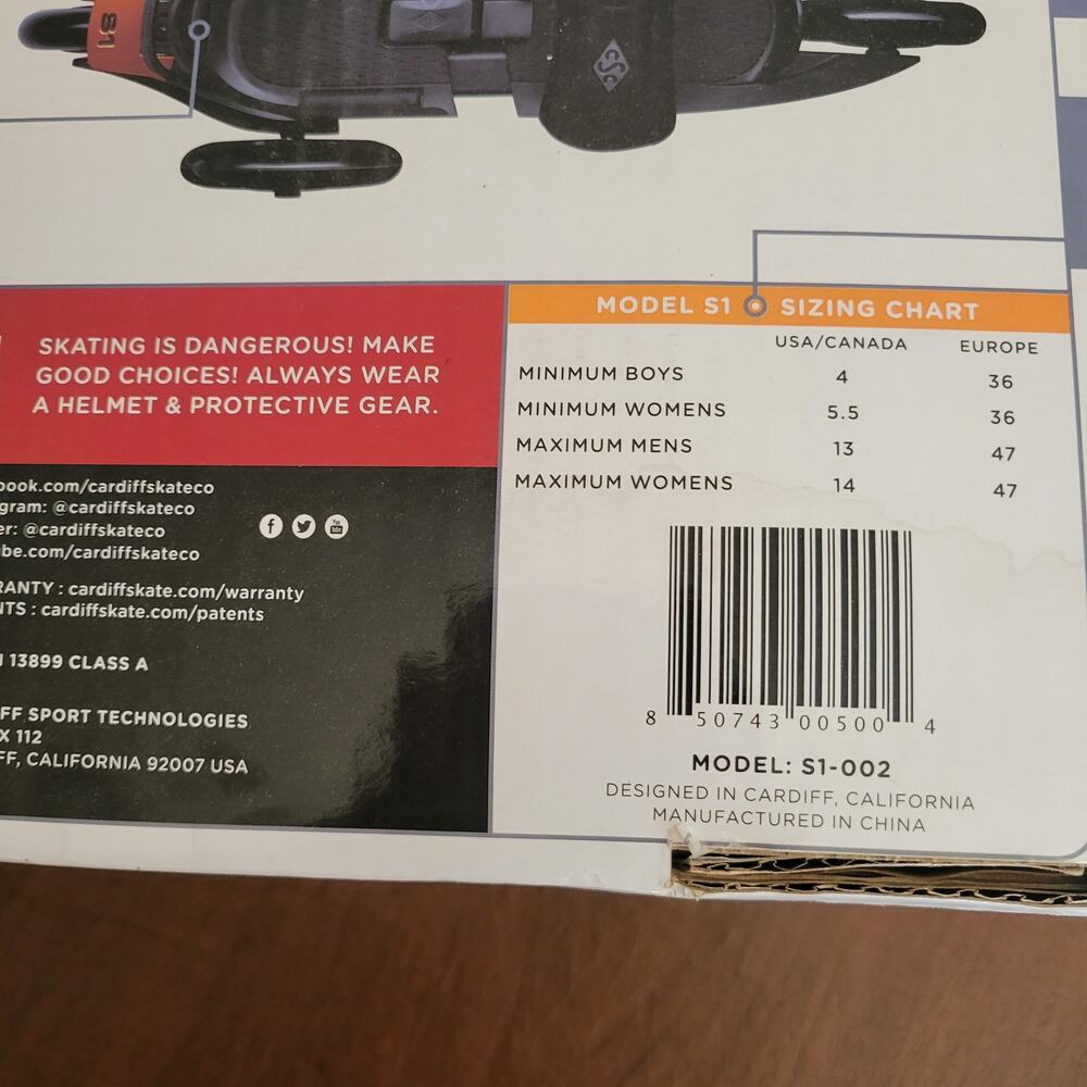 Cardiff Skate Co. Model S1 Adjustable Skates for Men and Women skating New - Picture 4 of 10